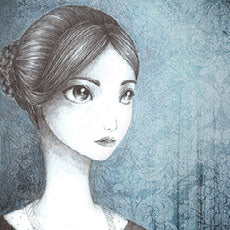 Illustration of a woman with a blurred background