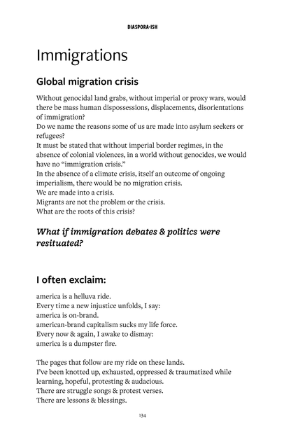 Text document discussing global migration crisis and immigration debates on a white background
