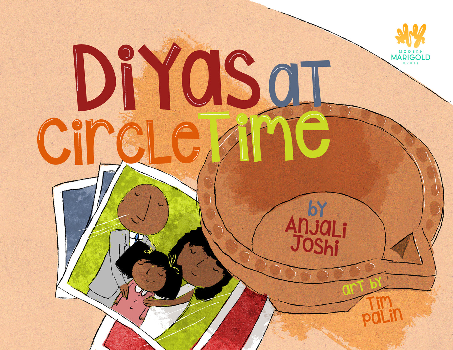 Title page of 'Diyas at Circle Time' with illustrations and text.
