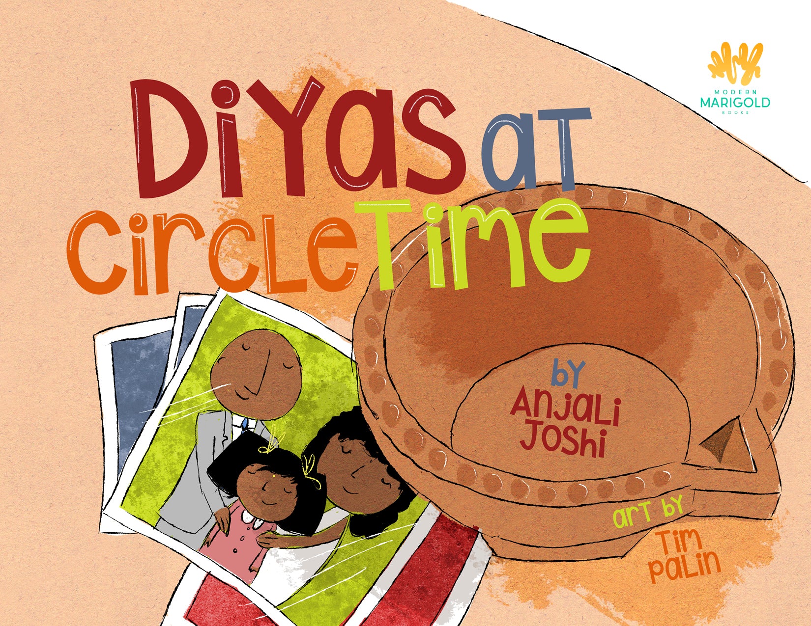 Title page of 'Diyas at Circle Time' with illustrations and text.