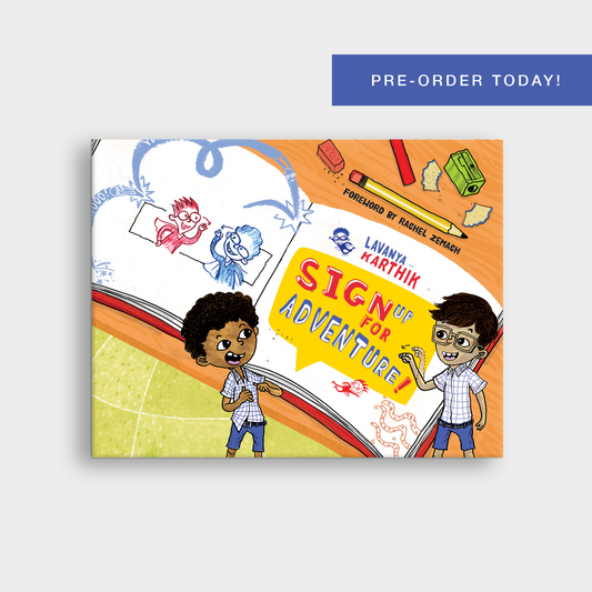 Front cover for Sign Up for Adventure! with a banner "Pre-order Today!"